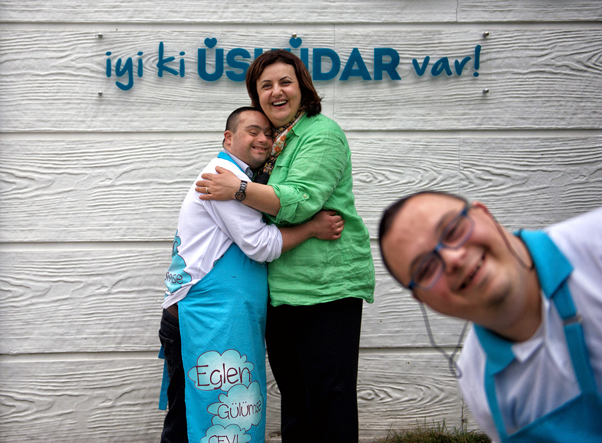 #83 —Üsküdar – 
11 youngsters with Down’s Syndrome work at the Tebessüm (smile) Café. 
